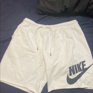Nike White Athletic Shorts with Relaxed Fit